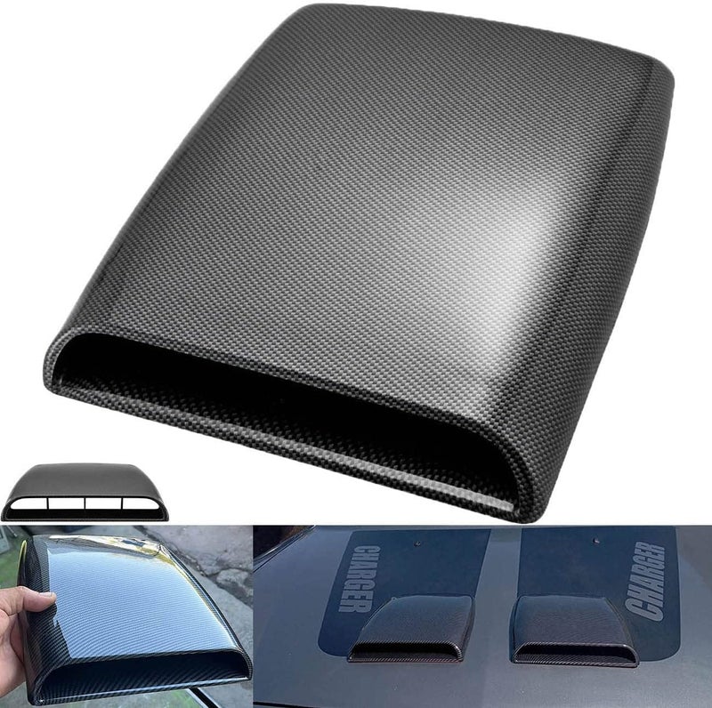 NATGIC Universal Car Air Flow Decorative Intake Hood Scoop Turbo Bonnet Vent Cover (Carbon Fiber) - Image 1